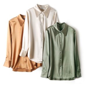 40MM Heavy Silk Blouse Women’s Silk Satin Shirt