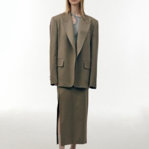 Low Classic Simple Commuting Loose Lapel Buttonless Wool Suit Coat for Women
