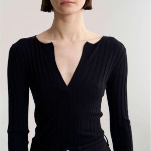Women V-neck Loose Long-sleeved Cardigan Sweater