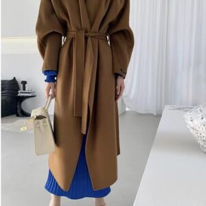 Women’s Wool Large Lapel Classic New Water Ripple Coats