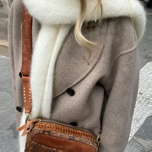 Elegant Woolen Trench Coat Winter For Women Vintage Windbreakers Jacket Loose Stand Collar Double Breasted Warm Wool Cardigan